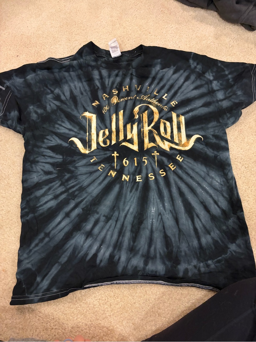 JellyRoll Nashville Tie-Dye Tee - Black & Gray